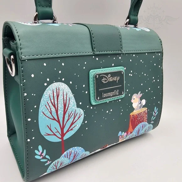 Loungefly Disney Bambi Folk Floral Green Crossbody Bag Purse New - Picture 7 of 12